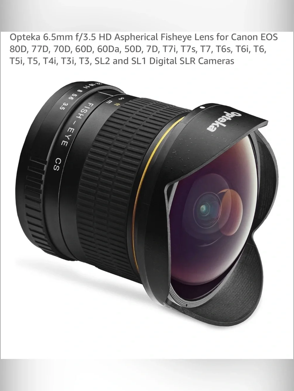 Opteka Fisheye Camera Lens - No Hood & Small Scratch